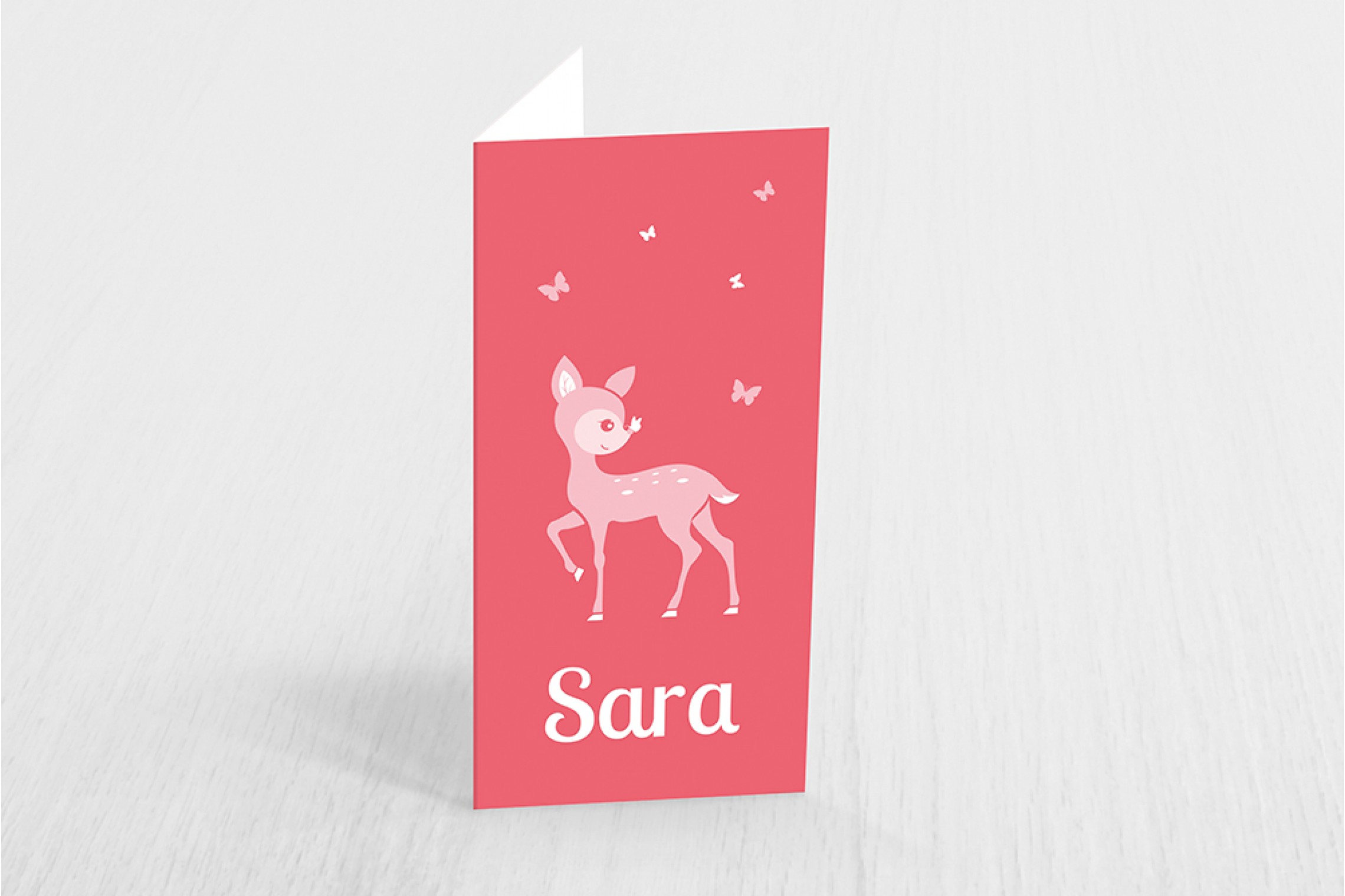 Roze bambi met vlinders